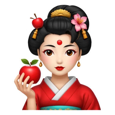 geisha god with an apple sticker