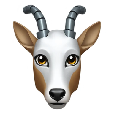 a robotic impala head sticker