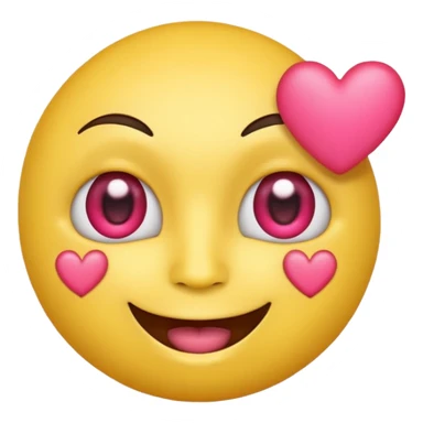 Emoji carita amarillo con ojos de corazones rosa  sticker