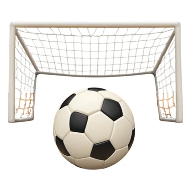 A close-up of a mini-football (futsal) ball placed on a wooden floor of an indoor sports hall, with the goalposts in the background. The scene highlights the smooth texture of the ball and the detailed net of the goal, emphasizing the fast-paced nature of the sport. sticker