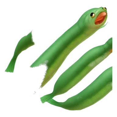 Green and orange leech with oral sucker and caudal sucker sticker