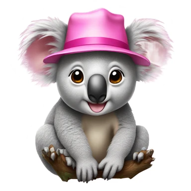 Koala in pink hat sticker