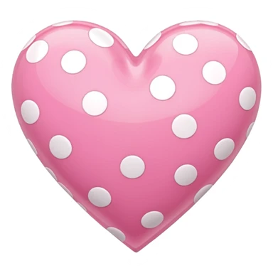 pink heart with white polka dots sticker
