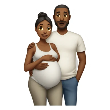 A pregnant woman with her husband  sticker
