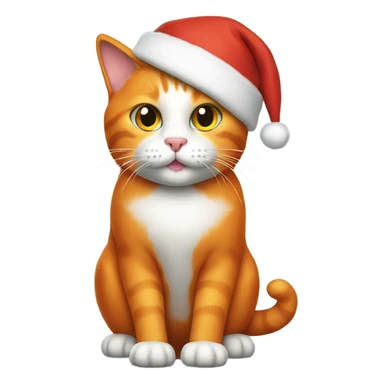 Orange cat wearing Santa suit sticker