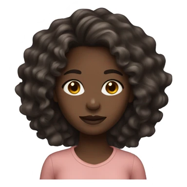 Dark skinned girl, wavy hair, hoop earrings  sticker