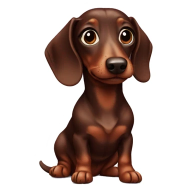 cute mini chocolate dachshund sticker
