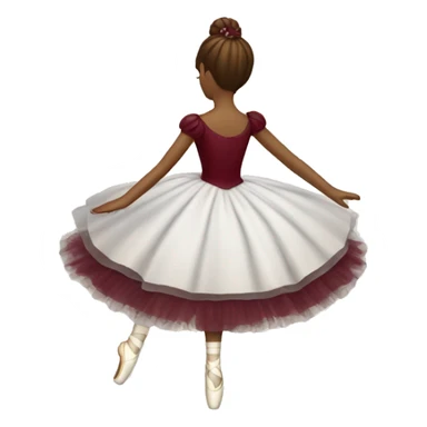 burgundy music box with white ballerina standing back sticker