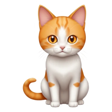 full body tiny short hair ginger and white cat with orange eyes  sticker