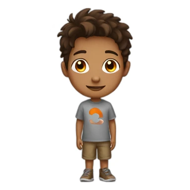 brown haired boy with ubuntu shirt sticker
