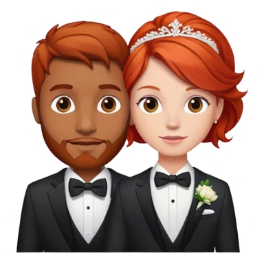 Brown man and read head wedding sticker