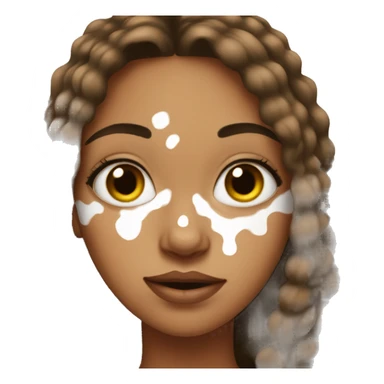 girl with a lot of vitiligo covering most of her face sticker