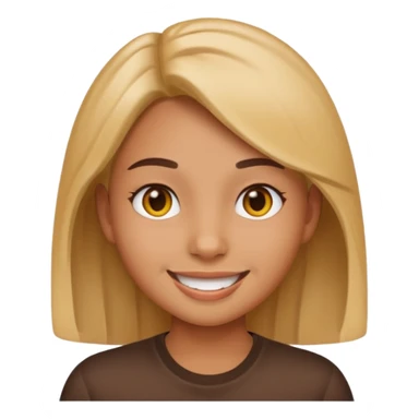 A girl tan skin face emoji with skin head styled. sticker