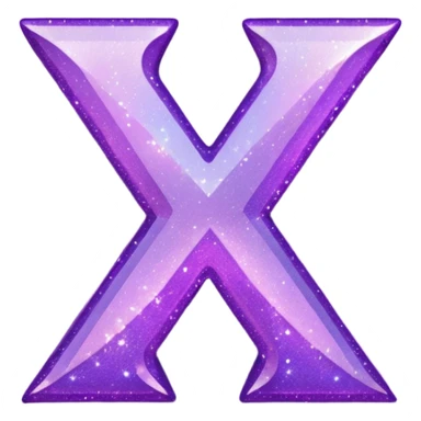 glitter purple letter X sticker