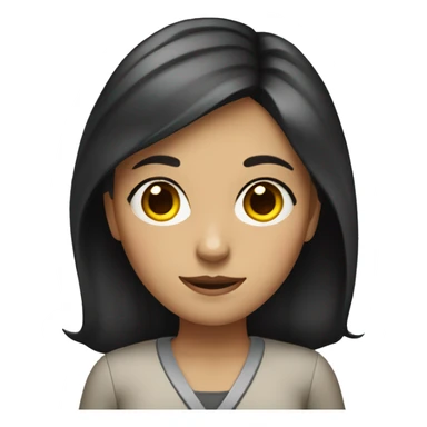 the girl shows appearance with dark eyes and dark hair works as a teacher sticker