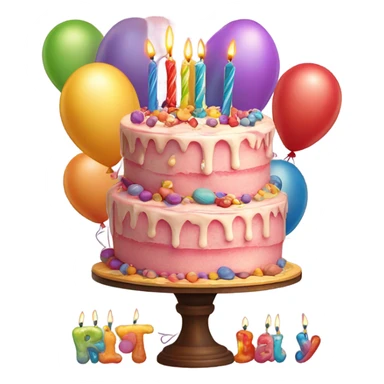 Birthday Cake and Balloons sticker