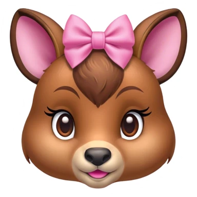 bambi with a pink bow on her temple  sticker