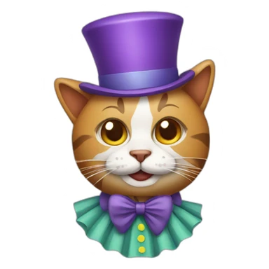 cat in a clown costume sticker