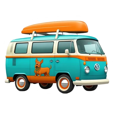vw van 70’s mystery machine scooby doo sticker