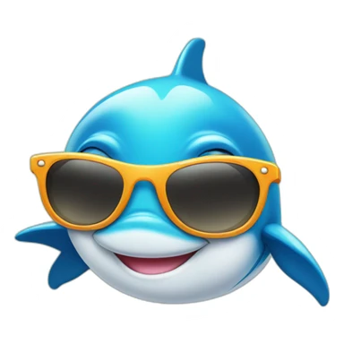 Cute dolphin with sunglasses  sticker