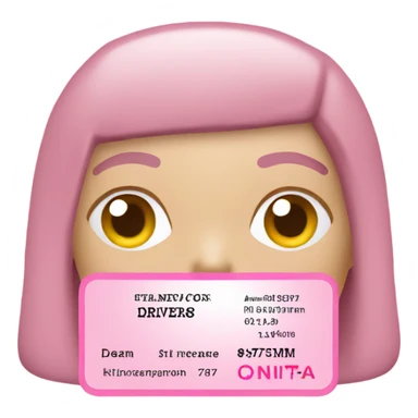 Pink drivers license  sticker