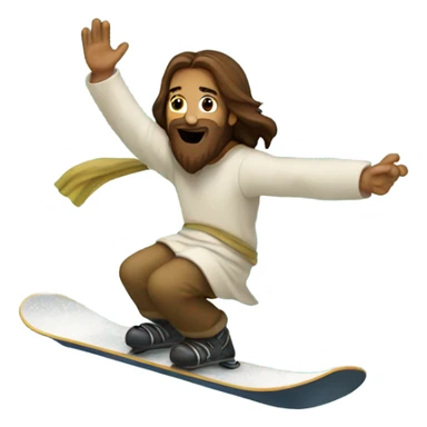 Jesus snowboarding sticker