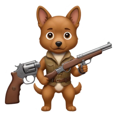 A DOG WITH A GUN sticker