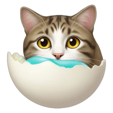 cat eating egg sticker
