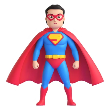 colorful superhero with cape sticker