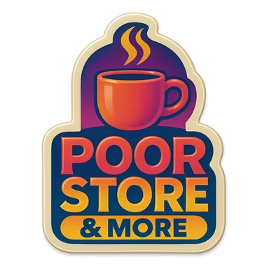 Cafe named poor store & More sticker