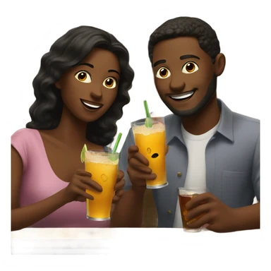 couple enjoying drinks at bar sticker
