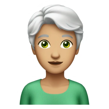 grandmother with silvr short hair and green eyes sticker