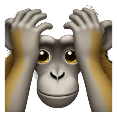 monkey arms covering eyes sticker