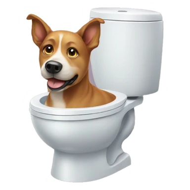 Head dog in a toilet  sticker