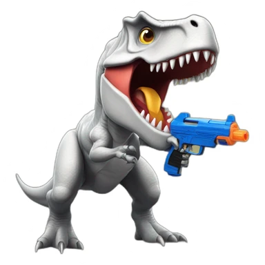 tyrannosaurus with nerf gun sticker