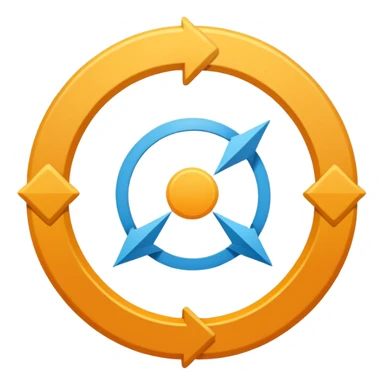 diagram of circle expanding outward with arrows sticker