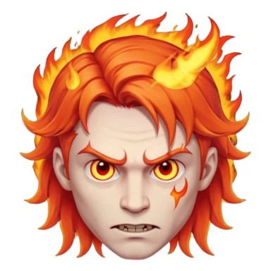 fire hair deamon man sticker