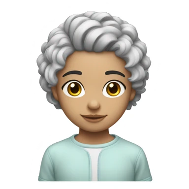 joven piel blanca pelo corto gris con pastel sticker