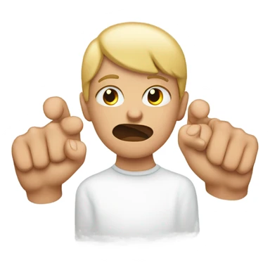 Pouty face with index fingers touching in the middle sticker