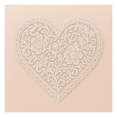 heart with intricate lace pattern, detailed sticker