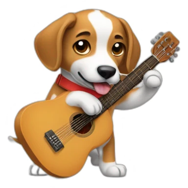 Perrito tocando guitarra sticker