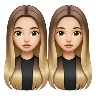 Chica con cabello liso largo y con balayage sticker