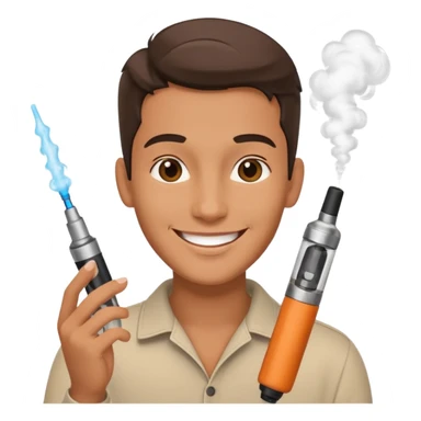 happy emoji whit vape sticker