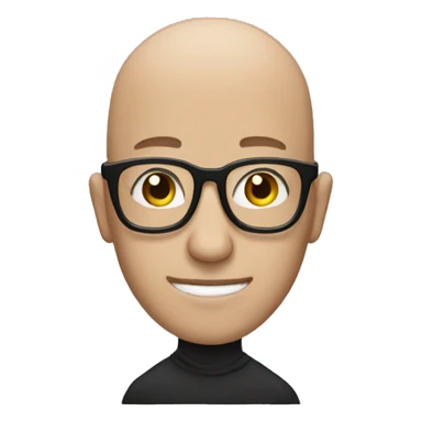 Bald Man with glasses and guitar sticker