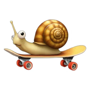 emoji of a snail on a skateboard sticker