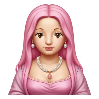   renaissance portrait of monalisa pig with pink spaghetti and spam slop background  sticker