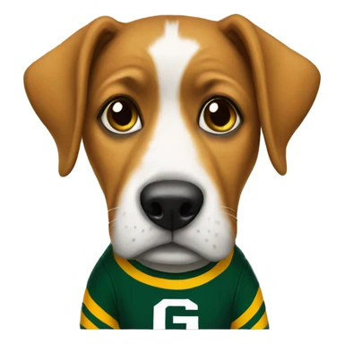 Dog wearing packers shirt  sticker