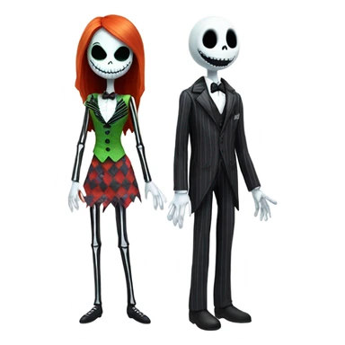 Jack and Sally Skellington  sticker