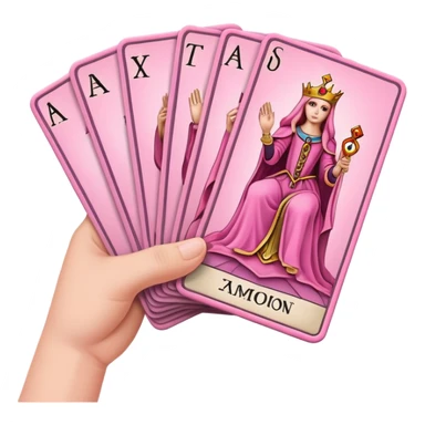 a hand of pink tarot cards sticker