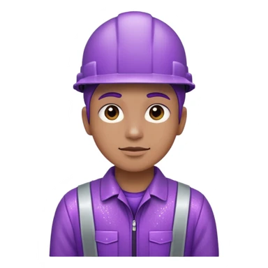 industrial worker wearing glitter purple glittery clothes sticker